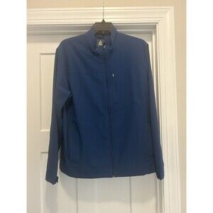 Mens Turtleson Blue Size Large Full Zip Softshell Windbreaker Jacket Coat Golf